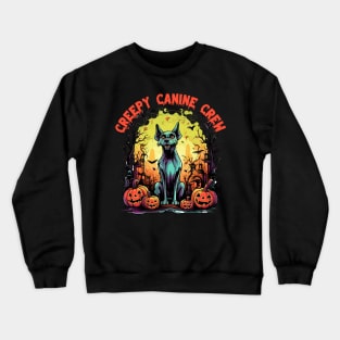 Creepy Canine Crew Dog Witch Halloween Crewneck Sweatshirt